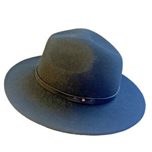 Emanuel Geraldo Black Wool Fedora Womens Hat One size